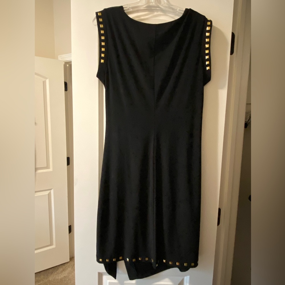 Black Dress with gold stud trim Size Lg. $25.00